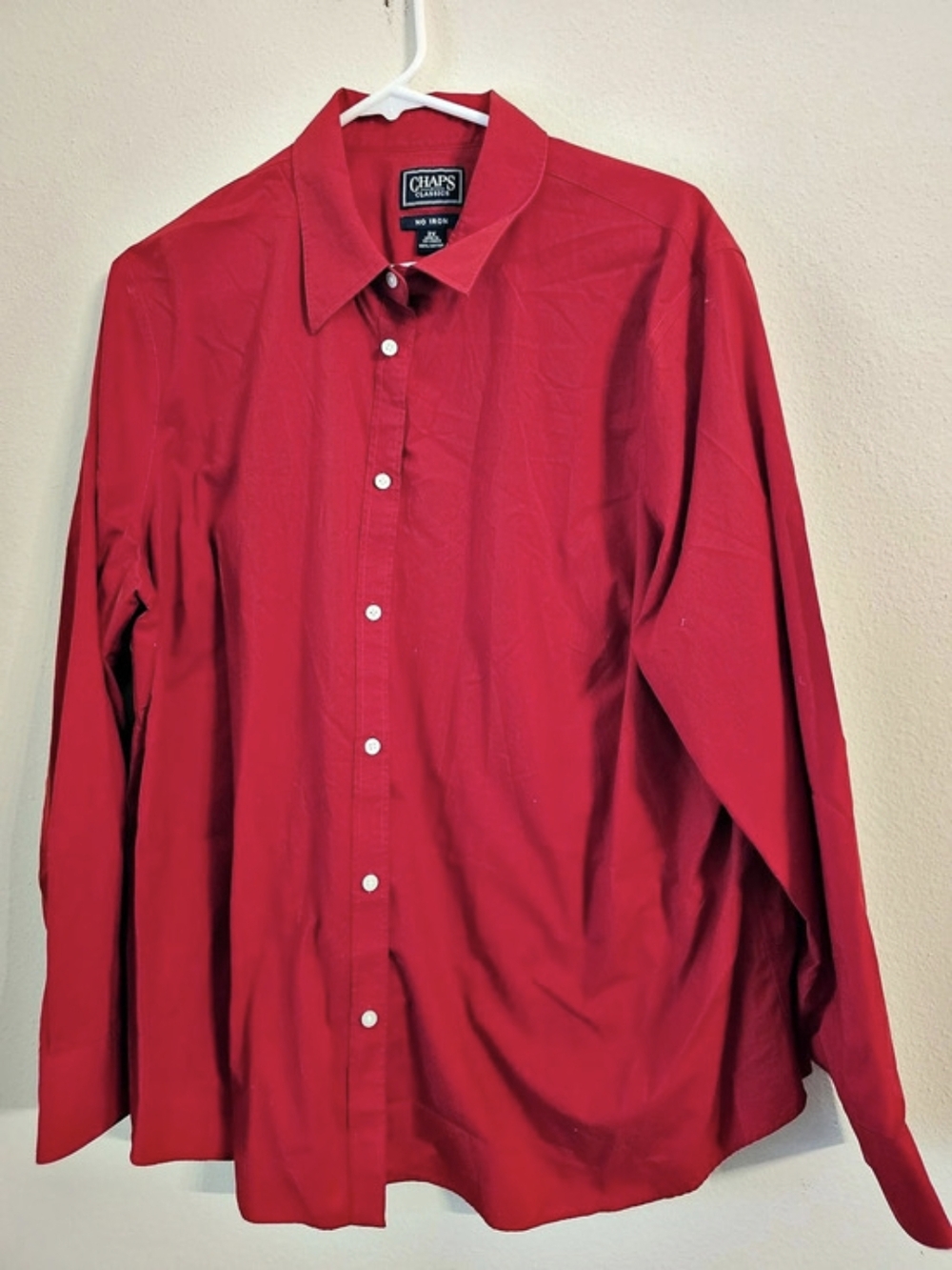 Chaps Red Button-Down Shirt Size 2X Like New